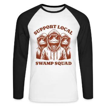 tortoise Lovers - Soutenez l’escouade locale des marais - T-shirt baseball manches longues Homme - blanc/noir - Devant - Nik (191cm)