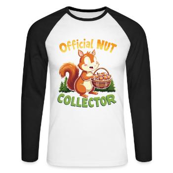 Squirrel Watching Enthusiast Wildlife - Unisex Long Sleeve Baseball T-Shirt - white/black - Front - Nik (191cm)