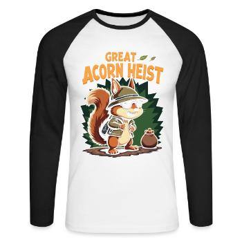 Squirrel Watching Enthusiast Wildlife - Unisex Long Sleeve Baseball T-Shirt - white/black - Front - Nik (191cm)