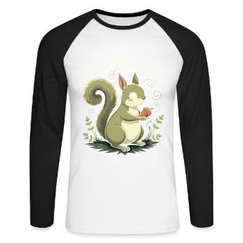 Squirrel Watching Enthusiast Wildlife - Unisex Long Sleeve Baseball T-Shirt - white/black - Front - Nik (191cm)