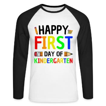 First day of kindergarten start - Unisex Long Sleeve Baseball T-Shirt - white/black - Front - Nik (191cm)