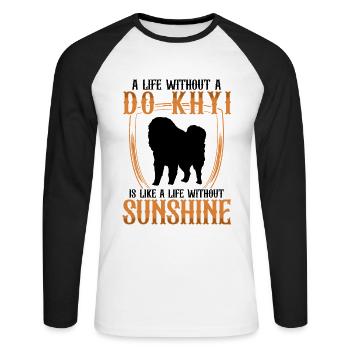 La vie sans Do Khyi Dogue tibétain Mastiff tibétain - T-shirt baseball manches longues Homme - blanc/noir - Devant - Nik (191cm)