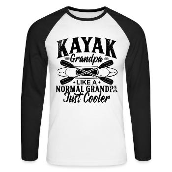Kayak Papi comme un Papi normal juste plus frais - - T-shirt baseball manches longues Homme - blanc/noir - Devant - Nik (191cm)