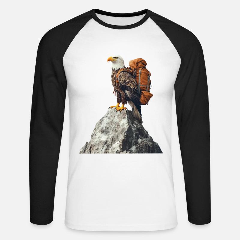 Adler - Unisex Baseballshirt langarm - Weiß/Schwarz