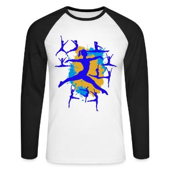 Gymnastics Gymnastics Acrobatics Artistic Gymnastics - Unisex Long Sleeve Baseball T-Shirt - white/black - Front - Nik (191cm)