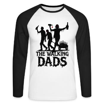 The Walking Dads – Vatertag Junggesellenabschied - Unisex Baseballshirt langarm - Weiß/Schwarz - Vorne - Nik (191cm)