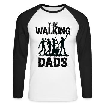 The Walking Dads – Vatertag Junggesellenabschied - Unisex Baseballshirt langarm - Weiß/Schwarz - Vorne - Nik (191cm)