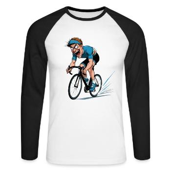 Road Cyclist Road Bike Bike Bike Cyclist - Unisex Long Sleeve Baseball T-Shirt - white/black - Front - Nik (191cm)