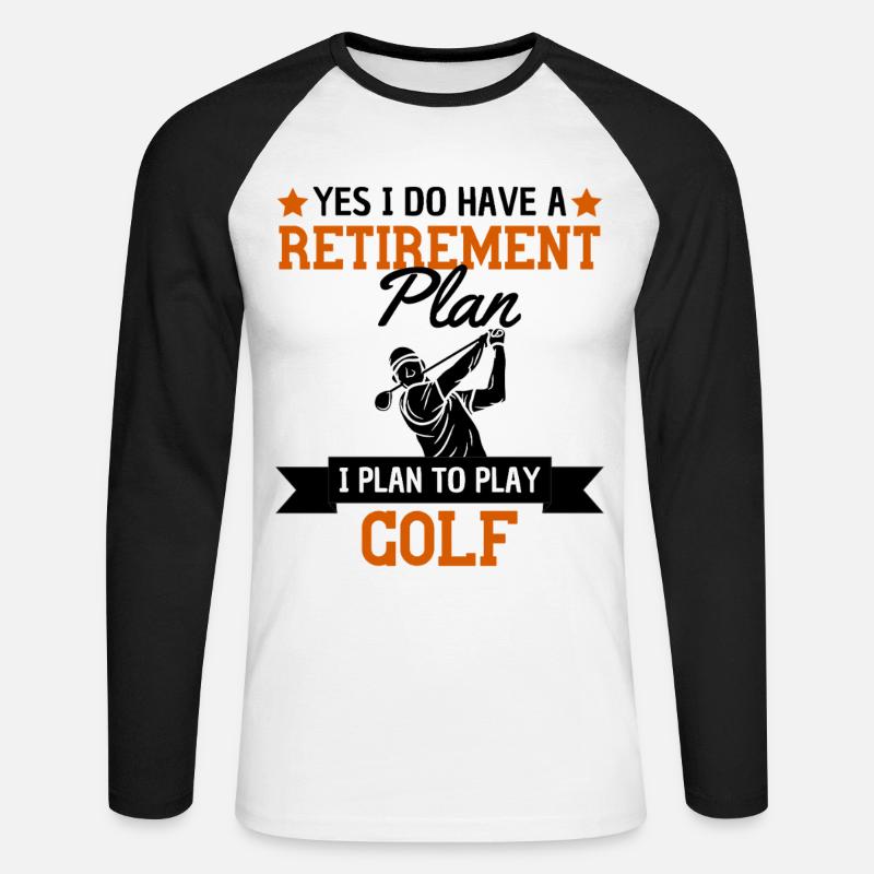 Golf Pensionsplan Humor Golfspelare - Långärmad basebolltröja herr - vit/svart