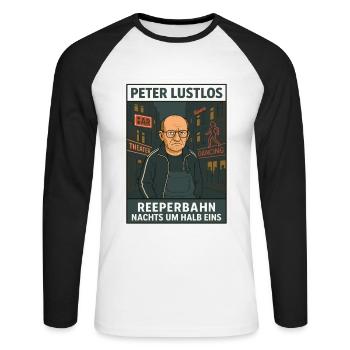 Peter Listless – Reeperbahn At Half Past One - Unisex Long Sleeve Baseball T-Shirt - white/black - Front - Nik (191cm)