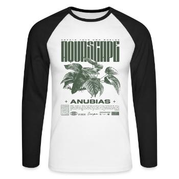 Aquascaping Anubias Aquatic Plant Fish Keeper - Unisex Long Sleeve Baseball T-Shirt - white/black - Front - Nik (191cm)