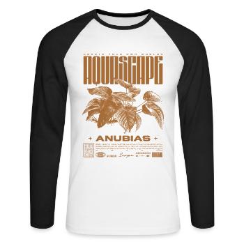 Aquascaping Anubias Aquatic Plant Fish Keeper - Unisex Long Sleeve Baseball T-Shirt - white/black - Front - Nik (191cm)
