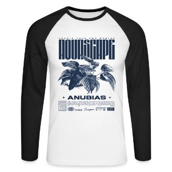 Aquascaping Anubias Aquatic Plant Fish Keeper - Unisex Long Sleeve Baseball T-Shirt - white/black - Front - Nik (191cm)