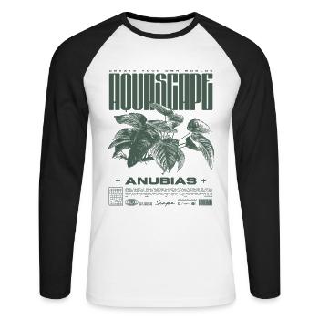 Aquascaping Anubias Aquatic Plant Fish Keeper - Unisex Long Sleeve Baseball T-Shirt - white/black - Front - Nik (191cm)