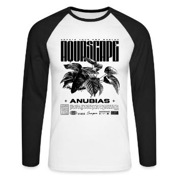 Aquascaping Anubias Aquatic Plant Fish Keeper - Unisex Long Sleeve Baseball T-Shirt - white/black - Front - Nik (191cm)