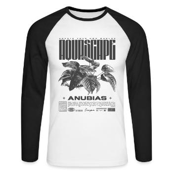 Aquascaping Anubias Aquatic Plant Fish Keeper - Unisex Long Sleeve Baseball T-Shirt - white/black - Front - Nik (191cm)