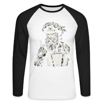 Grantler Grantig Bairischen Dialekten Bayern - Unisex Baseballshirt langarm - Weiß/Schwarz - Vorne - Nik (191cm)