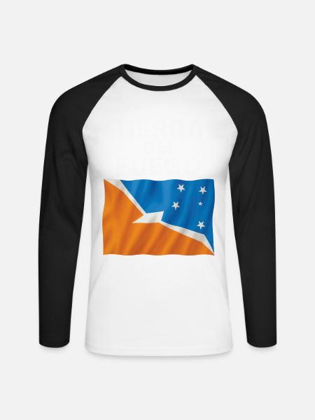 Feuerland - Unisex Baseballshirt langarm - Weiß/Schwarz