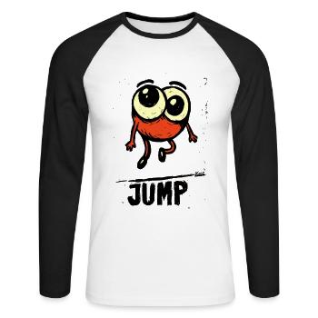 Énergie monstre printanière sur deux jambes - T-shirt baseball manches longues Homme - blanc/noir - Devant - Nik (191cm)