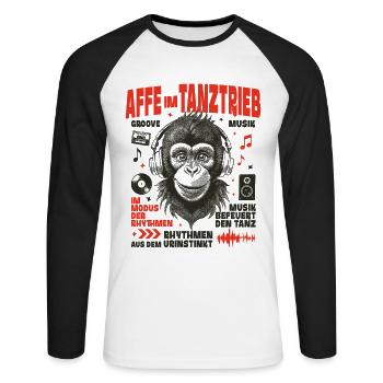 Wild Beat T-Shirt – Pure Monkey Dance - T-shirt baseball manches longues Homme - blanc/noir - Devant - Nik (191cm)