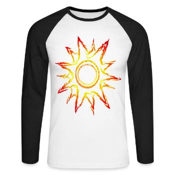 Sun, sunshine, sunbeams - Unisex Long Sleeve Baseball T-Shirt - white/black - Front - Nik (191cm)