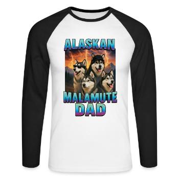 Alaskan Malamute - Unisex Baseballshirt langarm - Weiß/Schwarz - Vorne - Nik (191cm)