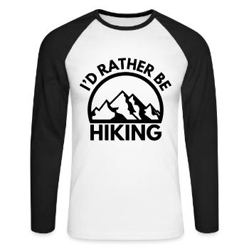 Lieber Wandern Wanderspruch Wanderung - Unisex Baseballshirt langarm - Weiß/Schwarz - Vorne - Nik (191cm)