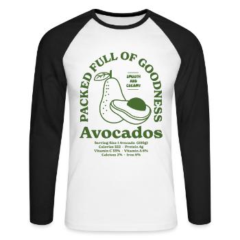 Avocado Nutritional - Unisex Long Sleeve Baseball T-Shirt - white/black - Front - Nik (191cm)