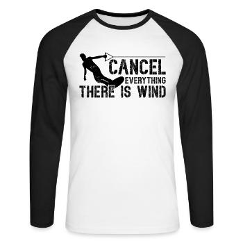 Funny Wakeboard - Annulez tout ce qu’il y a - T-shirt baseball manches longues Homme - blanc/noir - Devant - Nik (191cm)
