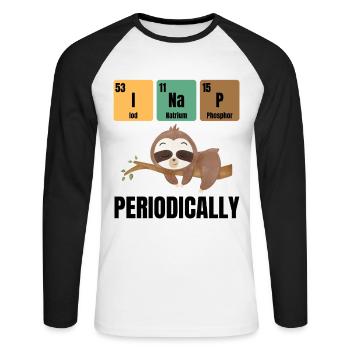 Drôle de paresseux Dire Chimie Humour - T-shirt baseball manches longues Homme - blanc/noir - Devant - Nik (191cm)