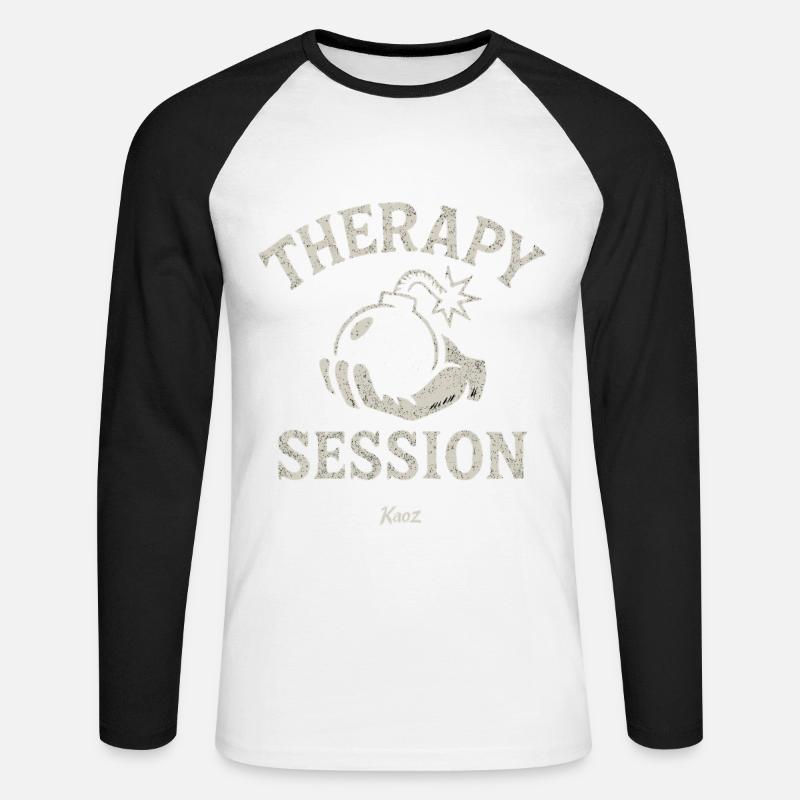 Hand holding therapy session bombshell - Unisex Long Sleeve Baseball T-Shirt - white/black
