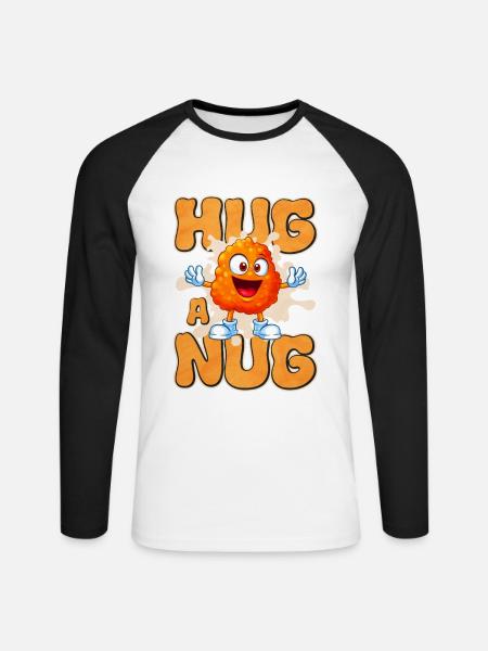 Chicken Nugget - Unisex Baseballshirt langarm - Weiß/Schwarz