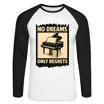 Piano grand piano with cushion - Unisex Long Sleeve Baseball T-Shirt - white/black - Front - Nik (191cm)