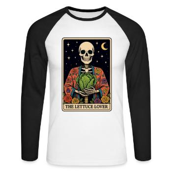 Salat Tarot - Unisex Baseballshirt langarm - Weiß/Schwarz - Vorne - Nik (191cm)