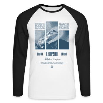 Leopard Gecko Reptile Keeper Streetwear - Unisex Long Sleeve Baseball T-Shirt - white/black - Front - Nik (191cm)