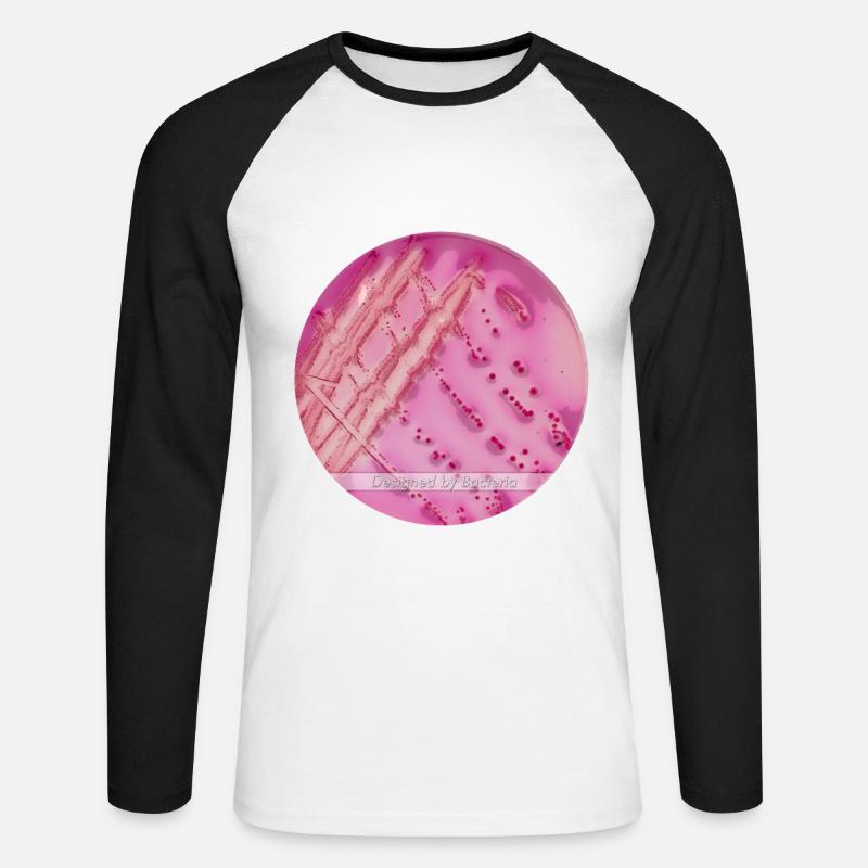 DESIGNED BY BACTERIA Edition 2 - Unisex Baseballshirt langarm - Weiß/Schwarz