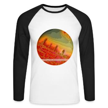 DESIGNED BY BACTERIA Edition 3 - T-shirt baseball manches longues Homme - blanc/noir - Devant - Nik (191cm)
