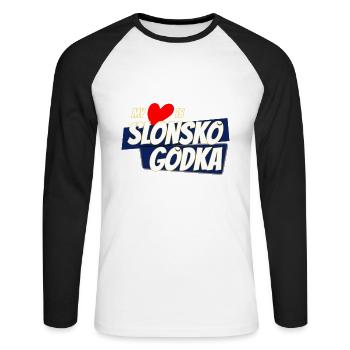 Schlesier mit slonsko godka - Unisex Baseballshirt langarm - Weiß/Schwarz - Vorne - Nik (191cm)