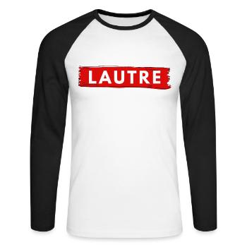 Lautre pfälzer Dialekt für Kaiserslautern Pfälzer - Unisex Baseballshirt langarm - Weiß/Schwarz - Vorne - Nik (191cm)