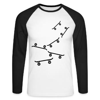 Skateboard Skaters - T-shirt baseball manches longues Homme - blanc/noir - Devant - Nik (191cm)