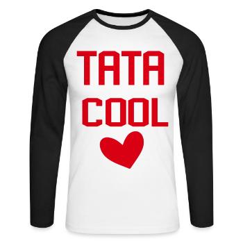 TATA COOL COEUR - T-shirt baseball manches longues Homme - blanc/noir - Devant - Nik (191cm)
