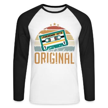 Millésime 1994 Né Original 1994 Anniversaire - T-shirt baseball manches longues Homme - blanc/noir - Devant - Nik (191cm)
