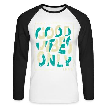 1983 Anniversaire 1983 Millésime 1983 Cadeau 1983 - T-shirt baseball manches longues Homme - blanc/noir - Devant - Nik (191cm)
