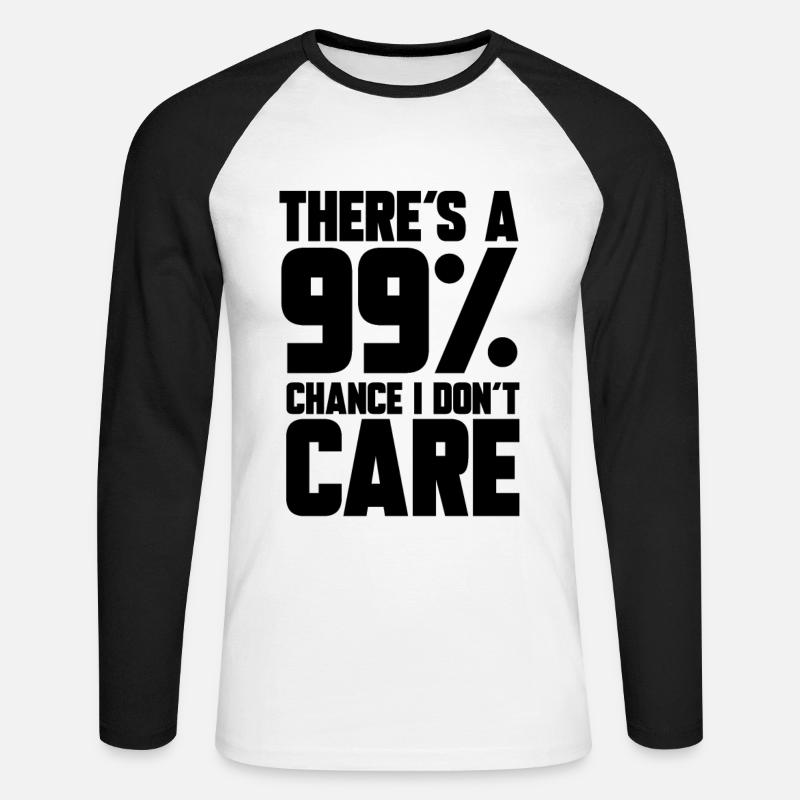 DON´T CARE, GESCHENK - Unisex Baseballshirt langarm - Weiß/Schwarz