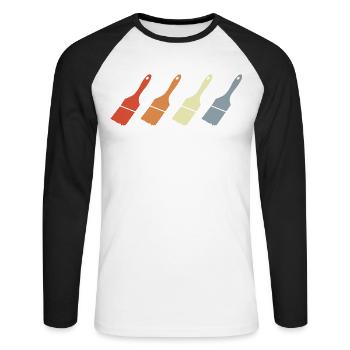 Painting Brush - Unisex Long Sleeve Baseball T-Shirt - white/black - Front - Nik (191cm)