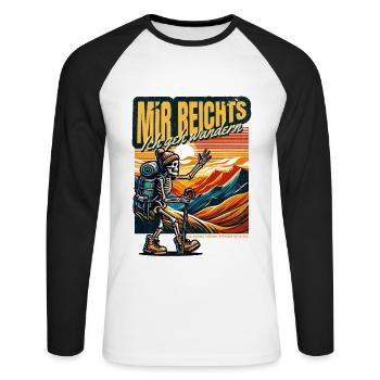 MIR REICHT´S ICH GEH WANDERN - Unisex Baseballshirt langarm - Weiß/Schwarz - Vorne - Nik (191cm)