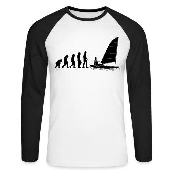 EVOLUTION voile à voile bateau à voile yacht yacht - T-shirt baseball manches longues Homme - blanc/noir - Devant - Nik (191cm)