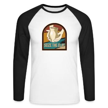 Töpfern Töpferscheibe Töpfer Handarbeit Töpfern - Unisex Baseballshirt langarm - Weiß/Schwarz - Vorne - Nik (191cm)