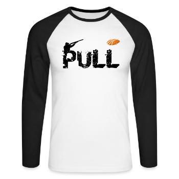 Clay pigeon shooting game clay pigeons marksmen - Unisex Long Sleeve Baseball T-Shirt - white/black - Front - Nik (191cm)