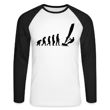 Windsurfing Sail Surfer-boards Windsurfing - Unisex Long Sleeve Baseball T-Shirt - white/black - Front - Nik (191cm)
